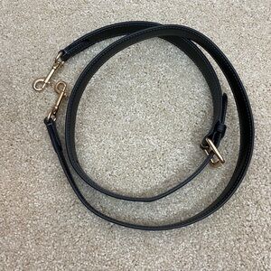 COACH | Black Leather Adjustable Replacement purse bag Strap brass hardware